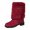 Wine, variant on Work Boots for Women Christmas Thick Heel Pointed Toe Mid Calf Boots Shoes Women's Ankle Boots & Booties