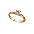 thumbnail image 2 of D-F VS 4.00MM Moissanite Engagement Ring (0.37 ct Moissanite Weight, 0.40 ct dew) Classic 4 Prongs 14K Gold, 2 of 3