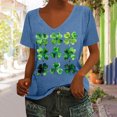 thumbnail image 2 of lcziwo St Patricks Day Sweatshirt for Women 2025 Lucky Shamrock Graphic Tee Tops Casual U Neck Short Sleeve Irish Shirts Summer Vacation Outfits Blue S Todays, 2 of 5