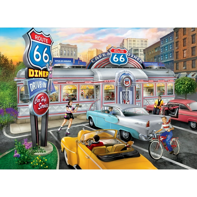 MasterPieces 1000 Piece Jigsaw Puzzle - Route 66 Retro Diner Scene