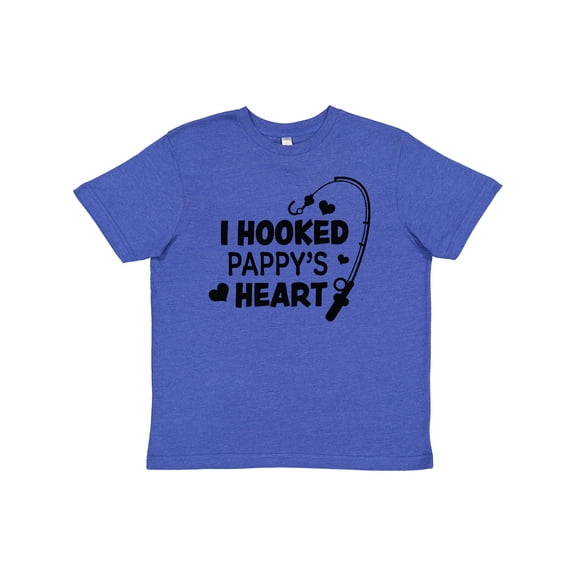 Inktastic I Hooked Pappy's Heart with Fishing Rod Youth T-Shirt