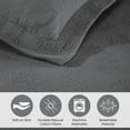 thumbnail image 2 of Supeior Paisley Cotton Decorative 3-Piece Bedspread Set, All Season Breathable Bedspreads, King, Grey, 2 of 9