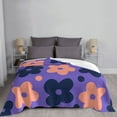 thumbnail image 6 of XMXT Throw Blanket, Purple Cartoon Flower Machine Washable Blankets for Sofa, 50 x 40 inches, 6 of 9