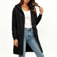 thumbnail image 5 of Womens Button-Up Sweatshirt Drawstring Button Down Loose Long Sleeve Casual Solid Color Mid Length Hoodie Coat with Pockets M, 5 of 9