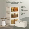 thumbnail image 4 of 3 Pack 8.4 Gallon Collapsible Storage Boxes, Lidded Storage Box with Door and Wheels, 4 of 4