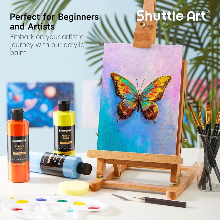 Morfo. Acrílic paint Shuttle Art, Acrylic Paint Set, 18 Colors 240ml bottles, Non-Toxic