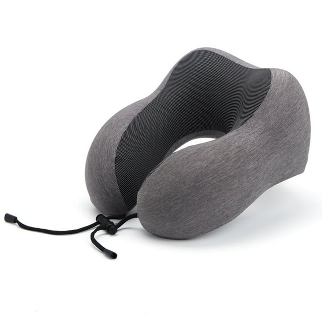 Travel Pillow for Airplane Trips, Full Surrounding Memory Foam Neck Support, Washable Cover for Easy Cleaning (Custom Fit)