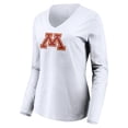 thumbnail image 2 of Women's White Minnesota Golden Gophers Team Logo Long Sleeve V-Neck T-Shirt, 2 of 3