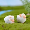 thumbnail image 3 of SPRING PARK 2Pcs Mini Sheep Figurines Miniatures Home Decor DIY Animals Micro Fairy Garden, 3 of 6