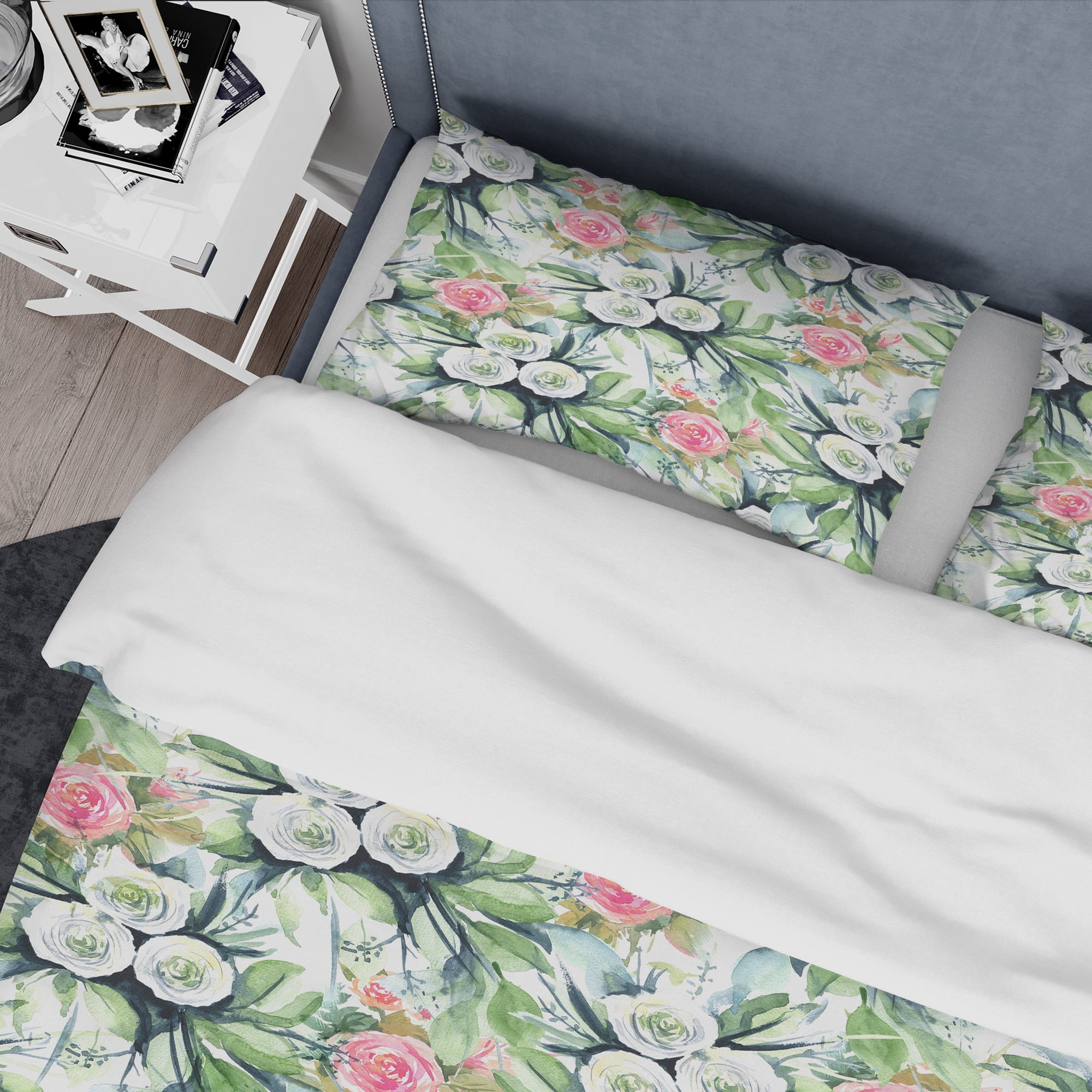Designart 'Wedding Flowers in White & Yellow Roses' Traditional Duvet Cover Set