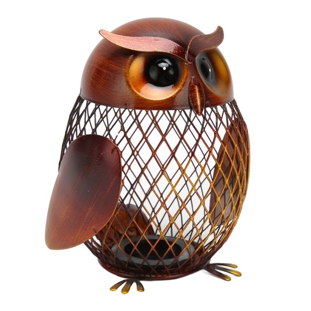 Banque de Pièces, Grande Capacité Boîte à Pièces en Forme de Hibou Délicat pour Bureau pour Étagère
