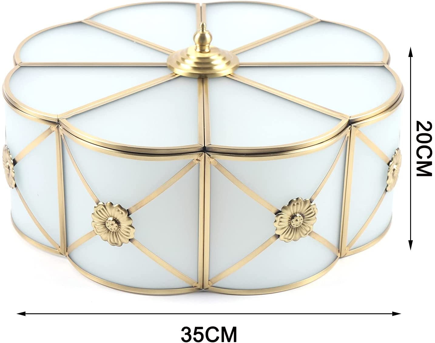 FETCOI Modern Ceiling Light Copper Close to Lamp Fixtures for Living Room Corridor E27