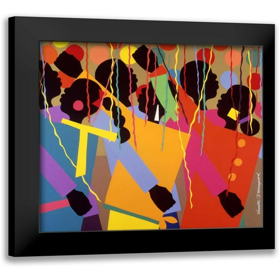 Honeywood, Varnette 14x12 Black Modern Framed Museum Art Print Titled - Party
