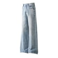 thumbnail image 2 of Men Wide Leg Distressed Jeans Washed Cats Whisker Pattern Slightly Stretchy Durable Casual Everyday Fashion Versatile, 2 of 9