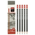 thumbnail image 1 of 5B Drawing Pencils for Sketching, 12PCS Sketch Pencils for Drawing Art Pencils Graphite Wood Pre-sharpened for Drawing Sketching Artists, Black Red, 1 of 6
