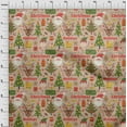 thumbnail image 3 of oneOone Silk Tabby Tan Fabric Santa|Gift Box & Tree Christmas Sewing Craft Projects Fabric Prints By Yard 42 Inch Wide, 3 of 4