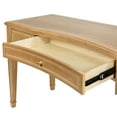 thumbnail image 2 of JTH LUXE Dauphin 55" 3-Drawer Wood Executive Desk Natural Brown Rubber Wood & Veneer, 2 of 10