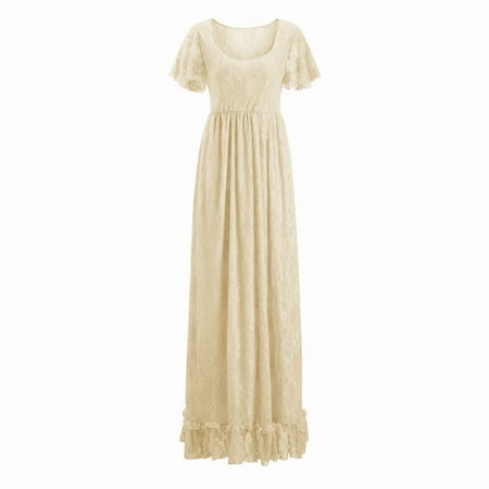 

Baycosin Maternity Dress For Photoshoot Women s Lace Maternity Ruffles Short Sleeved Dress Long Dress Photography Flying Sleeve Dress Maternity Dress