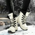 thumbnail image 3 of YOURDIARY Womens Snow Boots Winter Comfortable Warm Waterproof Outdoor Boots Faux Fur Lined Lace-Up, 3 of 7