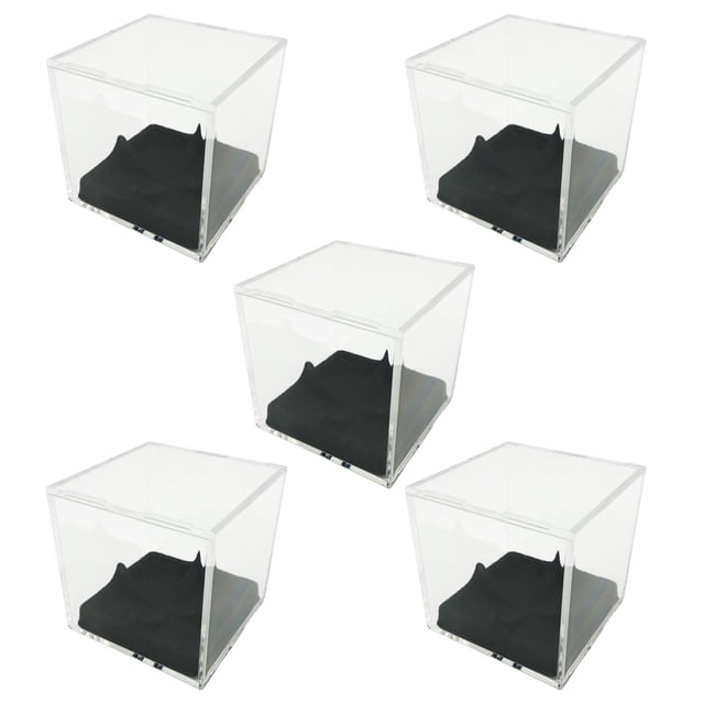 5x Caja de Acrílico para Exhibición, Caja de Almacenamiento a Prueba de Polvo, Hobby Visual Clear Square Display Case Square Baseball Holder para Golf