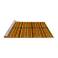 thumbnail image 2 of Ahgly Company Machine Washable Indoor Round Oriental Yellow Modern Area Rugs, 6' Round, 2 of 4