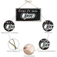 thumbnail image 3 of Printed Natural Wood Hanging Wall Decorations for Front Door Home Decoration Rectangle with Open & Closed Black Word 15x30x0.5cm, 3 of 7