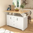 thumbnail image 1 of [Large Storage & Charging] Kitchen Island with 2 Drop Leaves & Integrated Charging Hub, 1 of 25