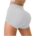 thumbnail image 2 of Women's Short Leggings With Pockets Drawstring Under $10 High Waisted Buttocks Lifting Peach Fitness Yoga Pants, 2 of 4