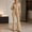 Khaki, variant on BRGZLK Women Dressy Jumpsuit 2026 Trendy Solid Color Long Sleeve Collared Flare Leg Romper Casual Business Work Jumpsuits Night Out Outfit Overalls Wine L