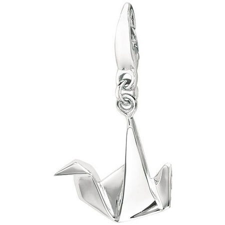 Women's Sterling Silver Origami Clip-On Charm