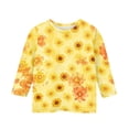 thumbnail image 4 of Cute Summer Tops for Kids Girls Size 10-12 Casual 3/4 Sleeve Crew Neck Girls Shirts Basic Daisy Printed T-Shirts Girls Fashion Tunic Tops Yellow 7-8 Years, 4 of 5