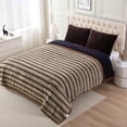thumbnail image 4 of NC Faux Fur & Warm Fleece Blanket King Size 85"x93", A & B Printed Patterns 3-Ply Heavy Thick Microfiber Plush Blanket 8.5LB, Tiger & Brown, 4 of 8