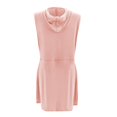 thumbnail image 5 of Nisorays Women Athletic Tennis Dress Sleeveless Half Zip Hooded Workout Mini Dress Solid Short Dress Pink 2XL, 5 of 7
