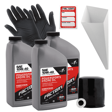 Factory Racing Parts 10W40 3Qt Oil Change Kit Fits Kawasaki EX400 KLE300 Z400