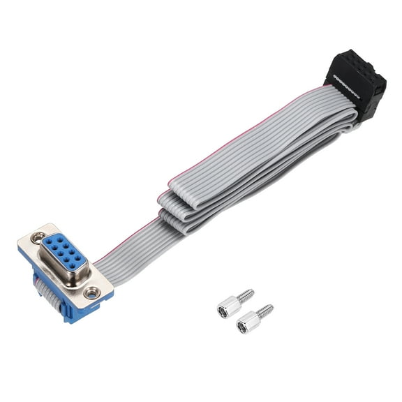 10Pin IDC Wire Flat Ribbon Cable DB9 Female to FC-10 Female Connector 2.54mm Pitch 50cm Length 2pcs