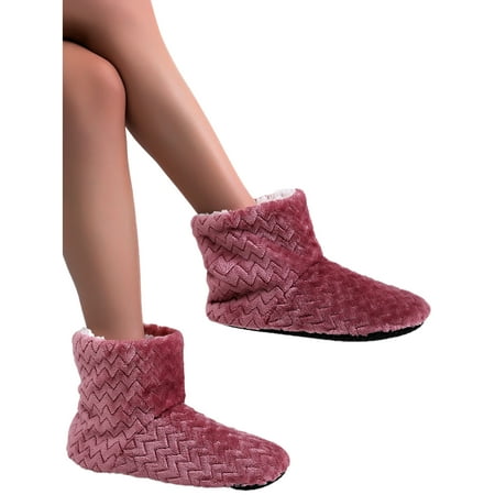 

Difumos Womens Winter Warm Ankle Boots Non-Slip House Slippers Booties Slip-On