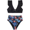 thumbnail image 3 of Two Piece High Waisted Bikini Swimsuits Swim Tops With Bottoms Bathing Suits, 3 of 5