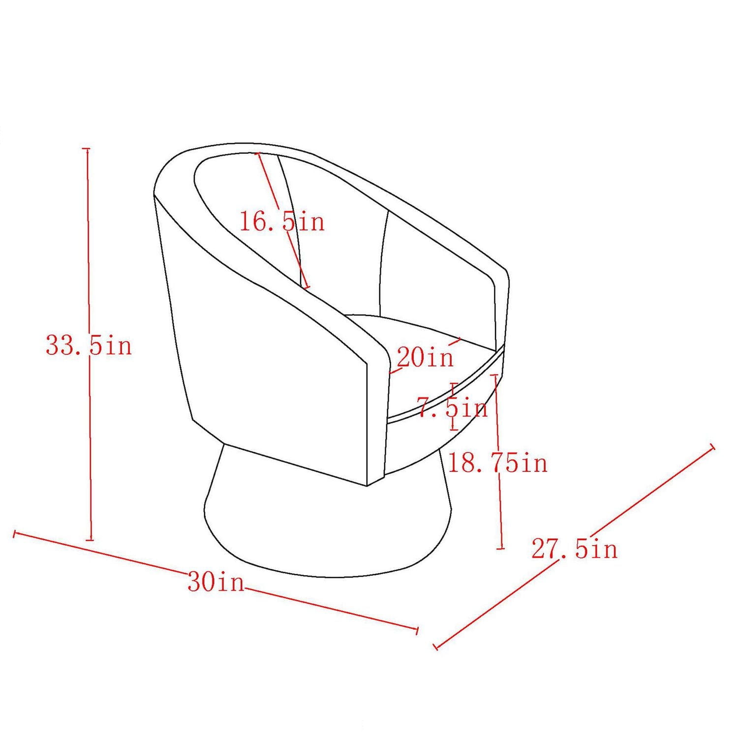 Modern Boucle Fabric Accent Chair - Charcoal