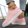 thumbnail image 6 of Pandaie Women's Fashion Sneakers Low Top Walking Running Tennis Shoes Lace up Non Slip Canvas Flats for Work Casual Daily Footwear Pink,8.5, 6 of 8