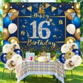 thumbnail image 6 of 16th Birthday Decorations Boys, MMTX 16th Birthday Decorations Kit Include Blue Gold Happy 16th Birthday Banner, Navy Blue Gold Confetti Balloons, 16th Sign Poster Birthday Photo Background, 6 of 7