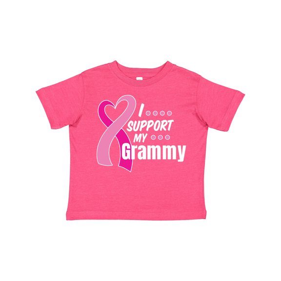 Inktastic Breast Cancer Awareness I Support My Grammy with Pink Ribbon Boys or Girls Toddler T-Shirt
