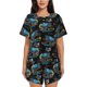 thumbnail image 1 of Fotbe Cool Off-Road Vehicle Conjunto de Pijama Estampado para Mujer, 2 Piezas, Ropa de Dormir con Camiseta de Manga Corta y Shorts Suaves-Small, 1 of 6