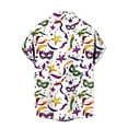 thumbnail image 5 of Gamivast Mardi Gras Shirts for Men Regular Fit Striped Short Sleeve Casual Shirt Breathable Lightweight Button Down Tropical Shirts Party Beach Outfits, 5 of 6