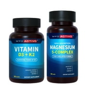 MyoActivo D3 K2 5000 IU & 200 Mcg, Heart Health, Immune Support, 5-in-1 Magnesium, 150 Caps.