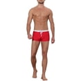 thumbnail image 2 of INSPIRE CHIC Men's Solid Color Elastic Waist Summer Pool Swimwear Shorts Red 30, 2 of 5