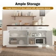 thumbnail image 2 of 63'' Fluted Buffet Cabinet, Coffee Bar Cabinet with 4 Doors and 3 Drawers, Adjustable Shelves, Sideboard Storage Cupboard Wood Buffet Table for Kitchen, Dining Room, 2 of 10