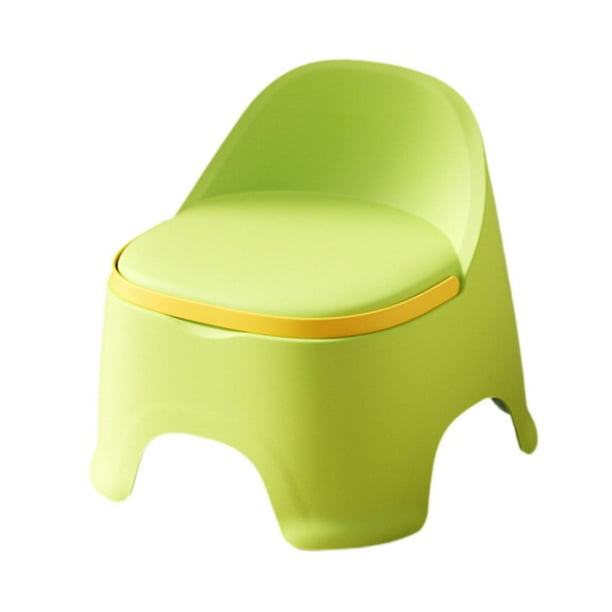 Pequeño taburete cambiando el taburete cómodo portátil debajo del reposapiés del escritorio con soporte trasero con asa para la sala de juegos de Verde