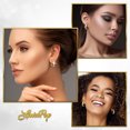 thumbnail image 4 of LavaPop Gold Hoop Zircon Earrings, 14K Gold Plated Hypoallergenic Pair for Female, 4 of 7