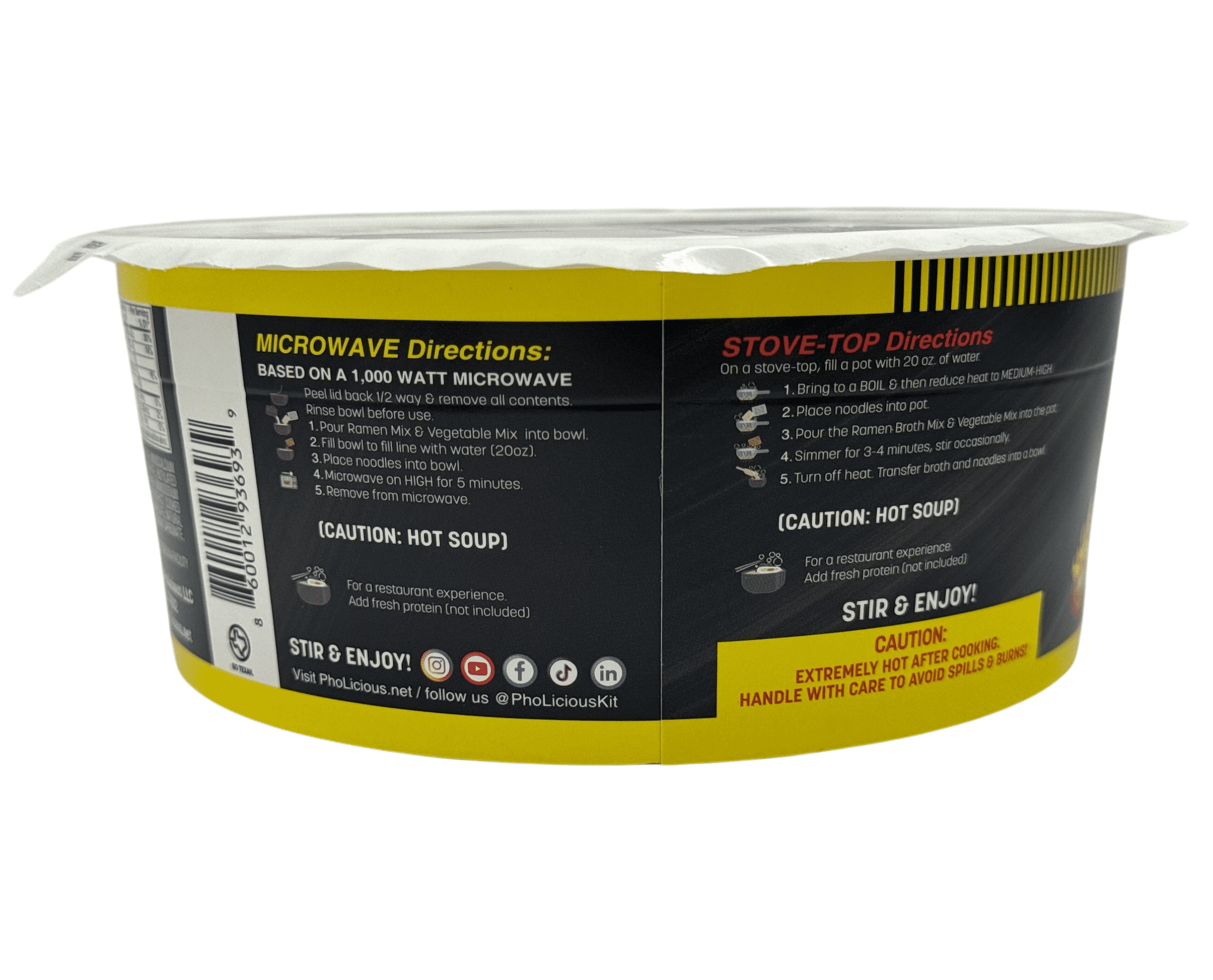 PhoLicious Spicy CHICKEN Premium Ramen, Instant, 4 Pack / 4.19 Ounce Bowls, Fresh Ingredients