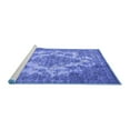 thumbnail image 2 of Ahgly Company Machine Washable Indoor Round Oriental Blue Industrial Area Rugs, 7' Round, 2 of 4